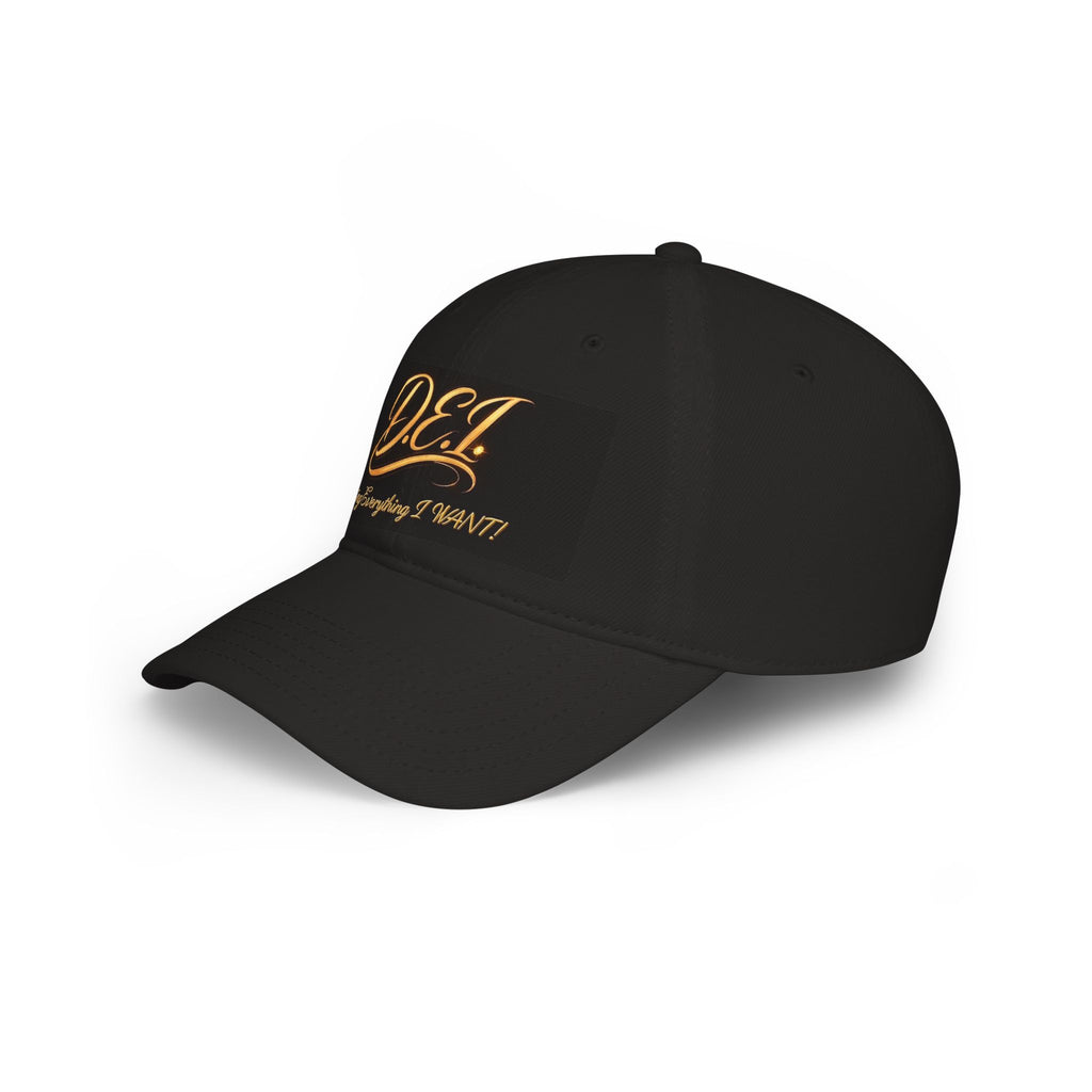 D.E.I. Gold Script "Doing Everything I WANT" Women's Low Profile Baseball Cap